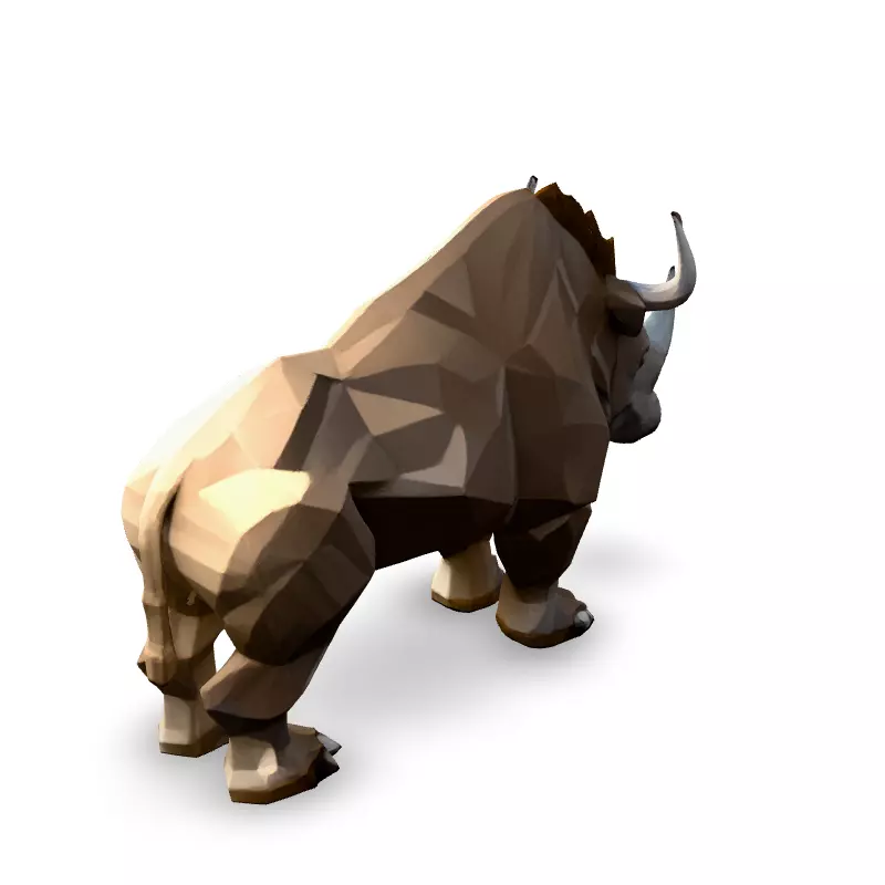 Low Poly Rhino Game Asset Low-poly 3D model_5