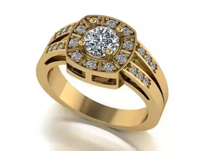 Ring gold diamonds 003