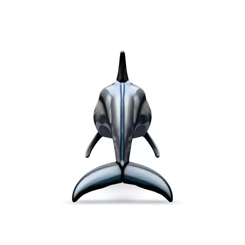 Realistic Silver Chrome Dolphin 3D Model Low-poly 3D model_6