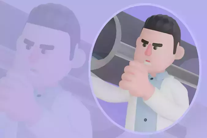 Stylized 3D Male Doctor Character - Carrying Giant Syringe