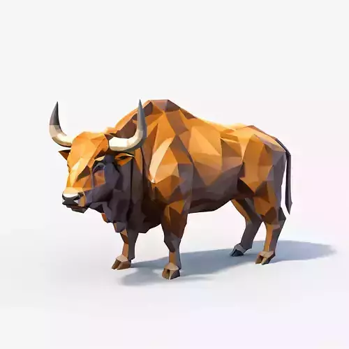 Low Poly Bull GameReady 3D Model Low-poly 3D model