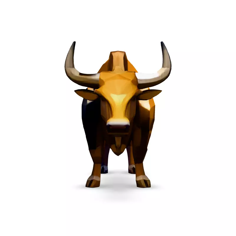 Low Poly Bull GameReady 3D Model Low-poly 3D model_3