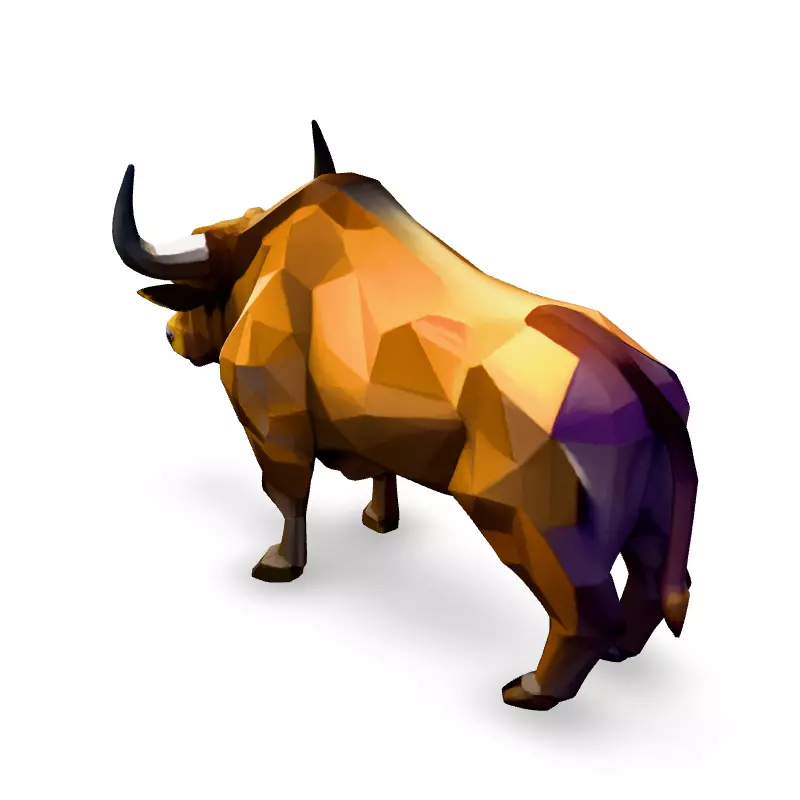 Low Poly Bull GameReady 3D Model Low-poly 3D model_4