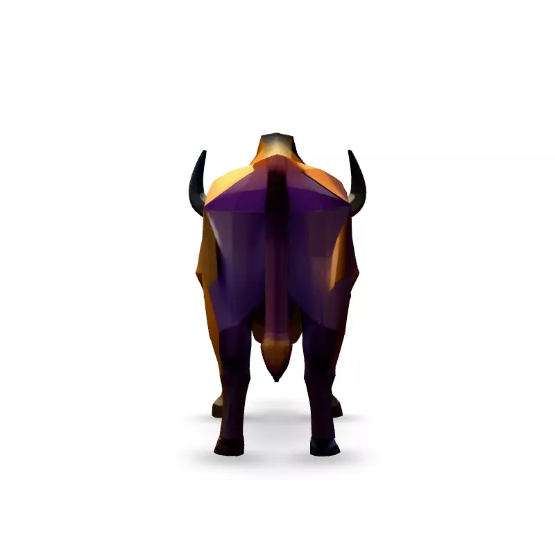 Low Poly Bull GameReady 3D Model Low-poly 3D model_6