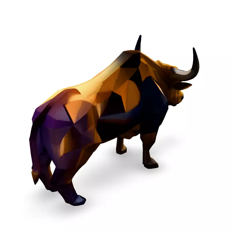 Low Poly Bull GameReady 3D Model Low-poly 3D model_5