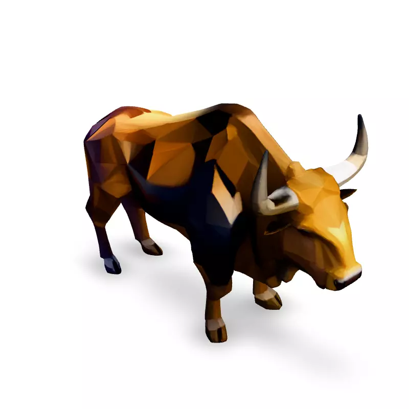 Low Poly Bull GameReady 3D Model Low-poly 3D model_2