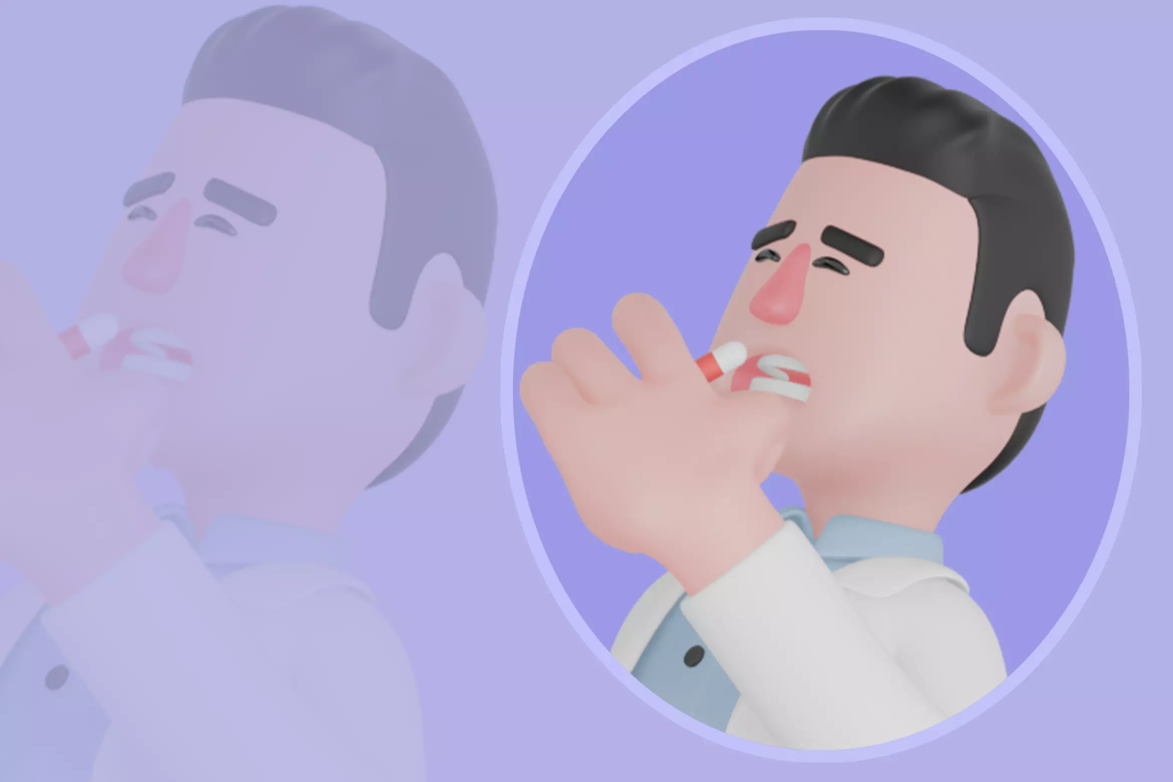 Stylized 3D Male Doctor Character - Sick with Tissue Pose 3D model
