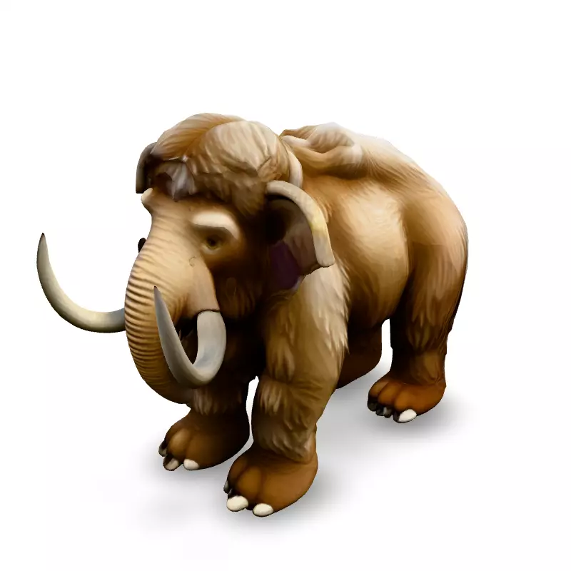 Realistic Woolly Mammoth 3D Model Low-poly 3D model_1