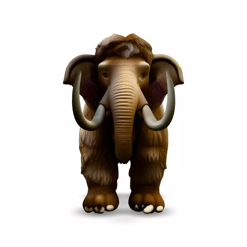 Realistic Woolly Mammoth 3D Model Low-poly 3D model_3