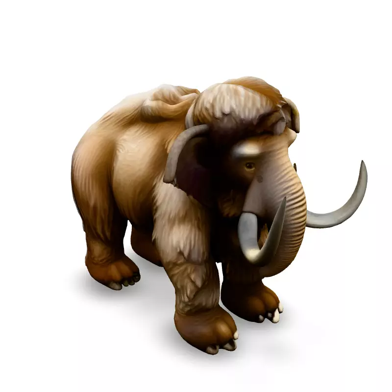 Realistic Woolly Mammoth 3D Model Low-poly 3D model_2