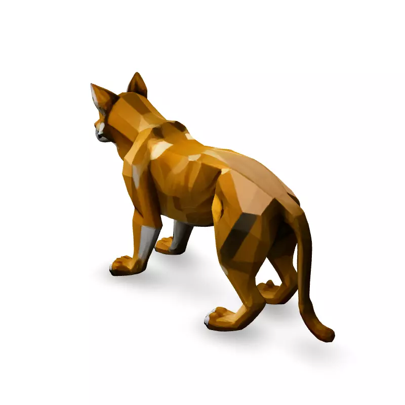 Low Poly Dingo Wild Dog Model Low-poly 3D model_4
