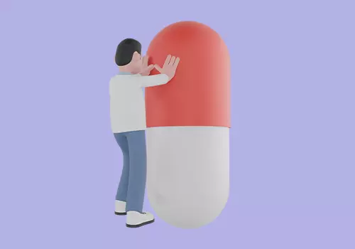 Stylized 3D Male Doctor Character - Pushing Giant Capsule Pill 3D model_5