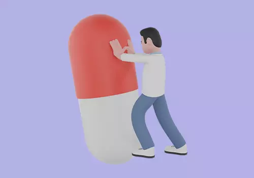 Stylized 3D Male Doctor Character - Pushing Giant Capsule Pill 3D model_4