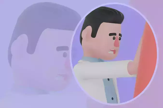 Stylized 3D Male Doctor Character - Pushing Giant Capsule Pill