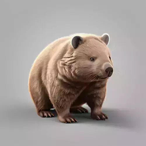 Realistic Wombat 3D Model