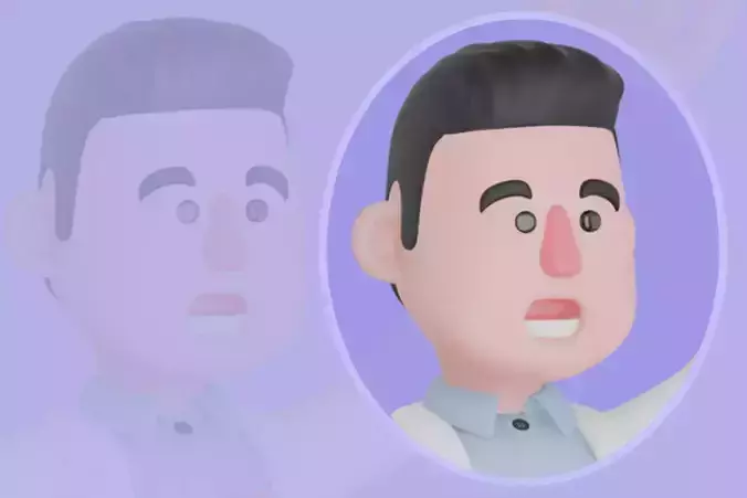 Stylized 3D Male Doctor Character - Giant Yellow Tablet 3D model