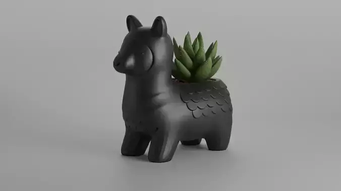 Llama Shaped Planter  3D print model