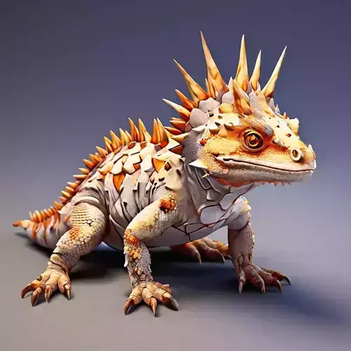 3D Spiky Desert Lizard Game Asset Low-poly 3D model