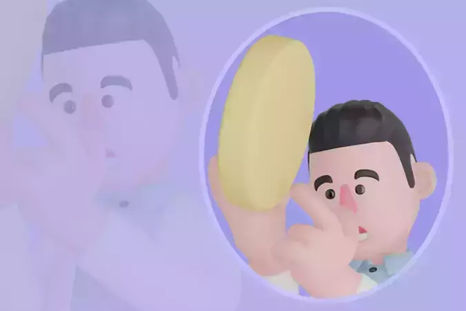 Stylized 3D Male Doctor Character - Pointing at Digital Tablet