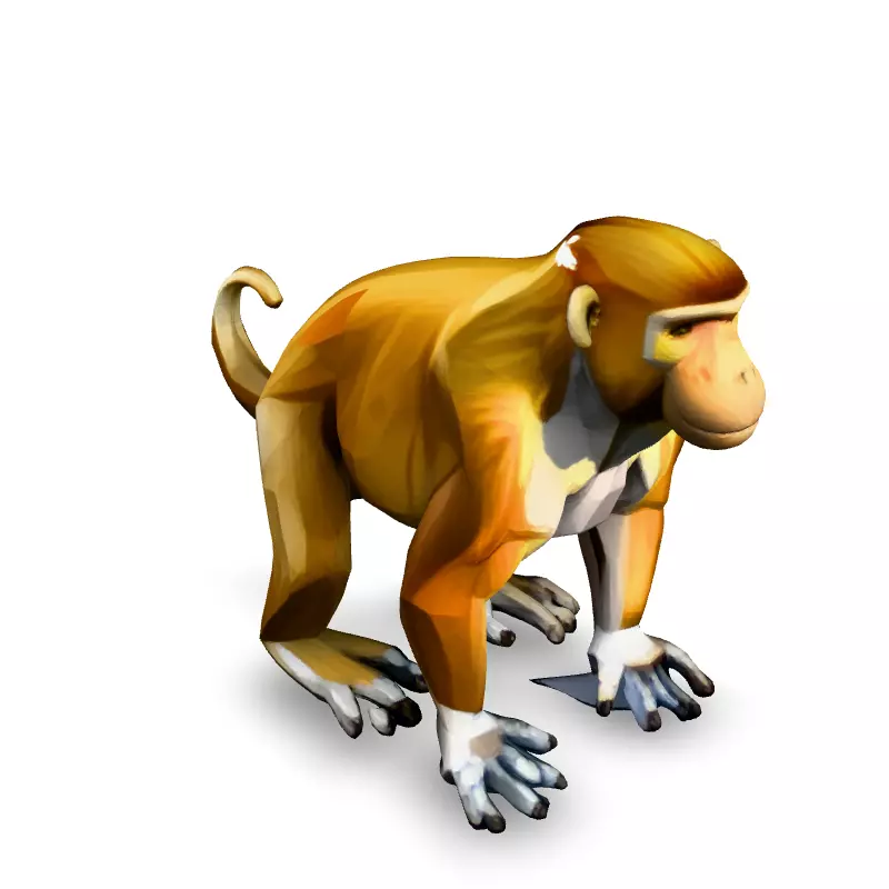 Low Poly Proboscis Monkey 3D Model Low-poly 3D model_2