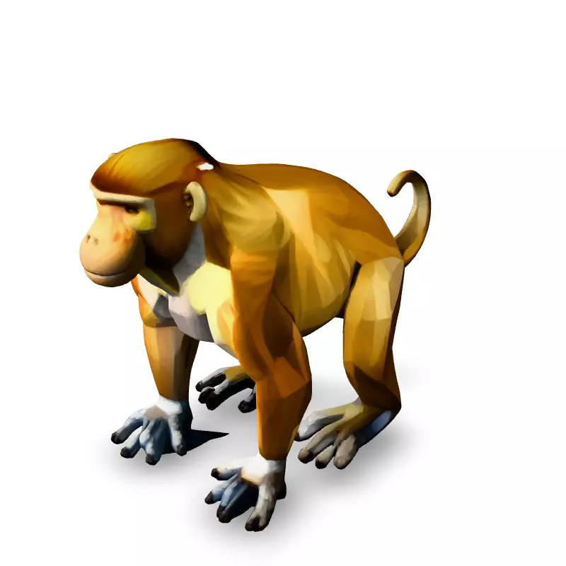 Low Poly Proboscis Monkey 3D Model Low-poly 3D model_1