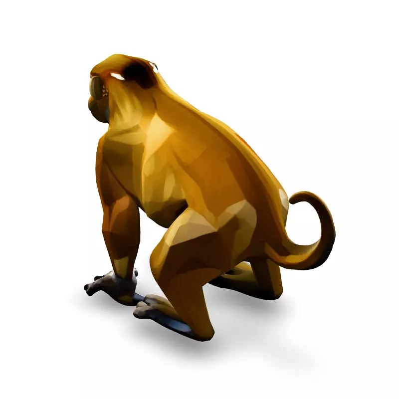 Low Poly Proboscis Monkey 3D Model Low-poly 3D model_4