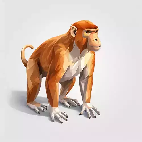 Low Poly Proboscis Monkey 3D Model Low-poly 3D model