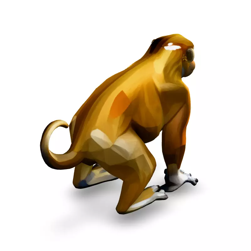 Low Poly Proboscis Monkey 3D Model Low-poly 3D model_5
