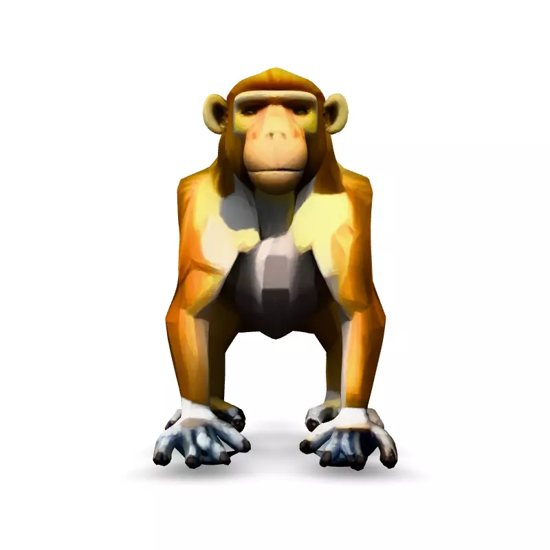 Low Poly Proboscis Monkey 3D Model Low-poly 3D model_3