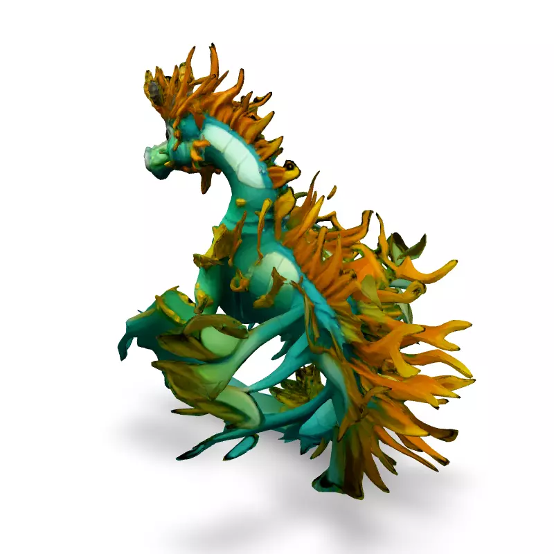 Stylized Sea Dragon 3D Model Low-poly 3D model_4