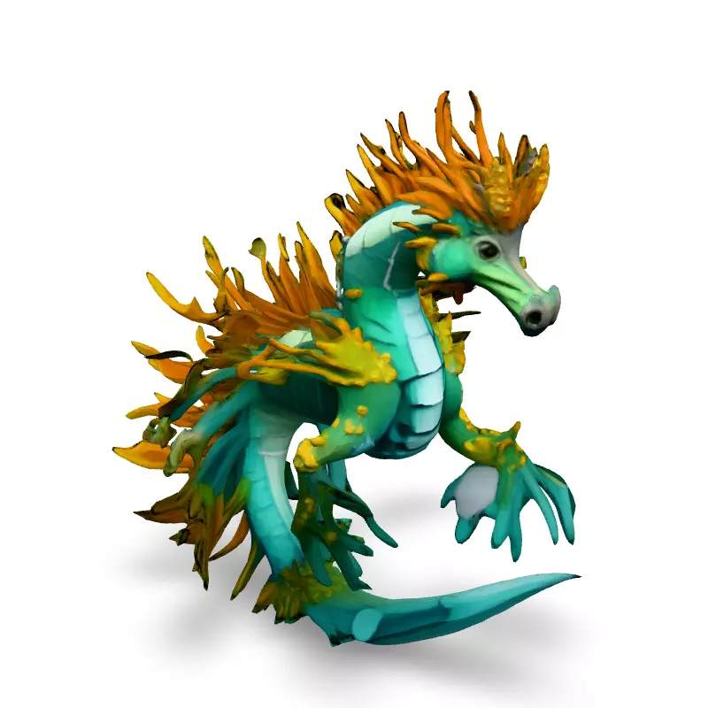 Stylized Sea Dragon 3D Model Low-poly 3D model_2