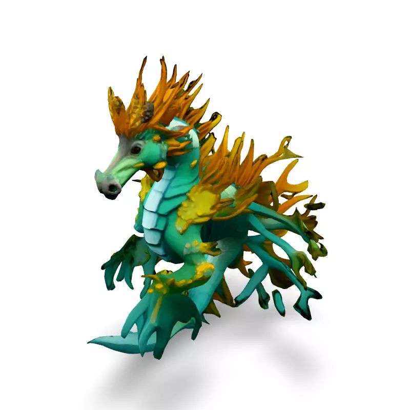 Stylized Sea Dragon 3D Model Low-poly 3D model_1