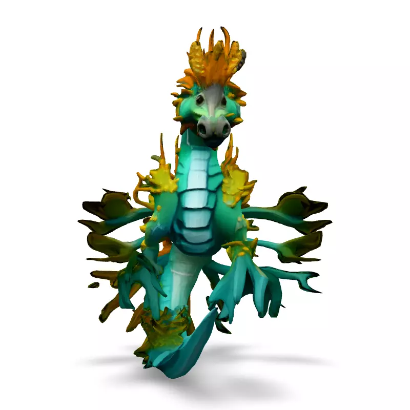 Stylized Sea Dragon 3D Model Low-poly 3D model_3
