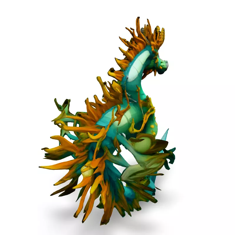 Stylized Sea Dragon 3D Model Low-poly 3D model_5