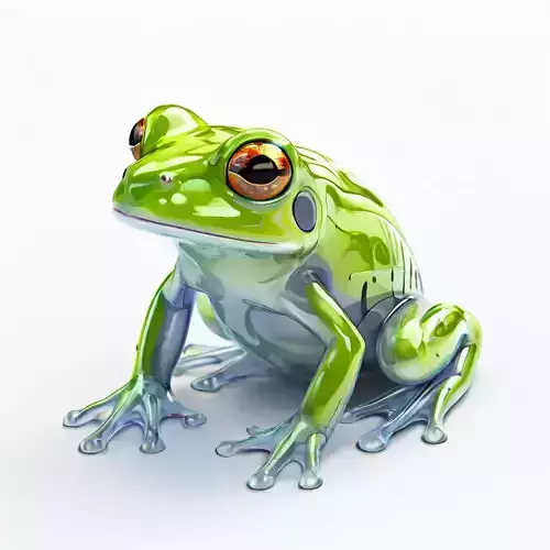 Stylized Glass Frog 3D Model Low-poly 3D model