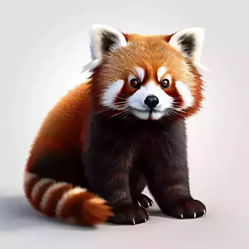 Adorable Realistic Red Panda 3D Model Low-poly 3D model