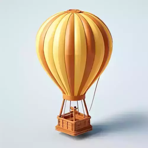 LowPoly Hot Air Balloon Low-poly 3D model