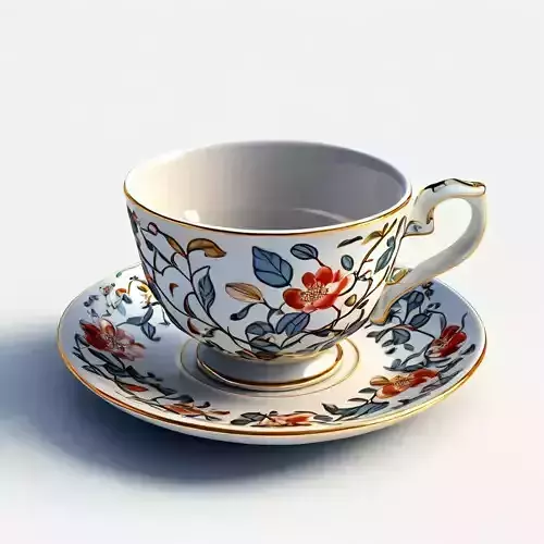 Elegant Porcelain Teacup and Saucer