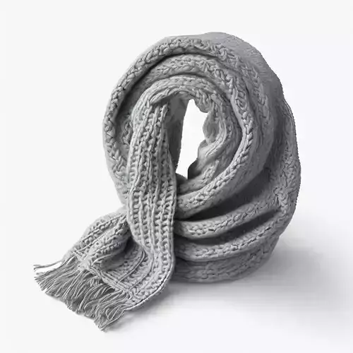 Realistic Knitted Winter Scarf 3D Model Low-poly 3D model