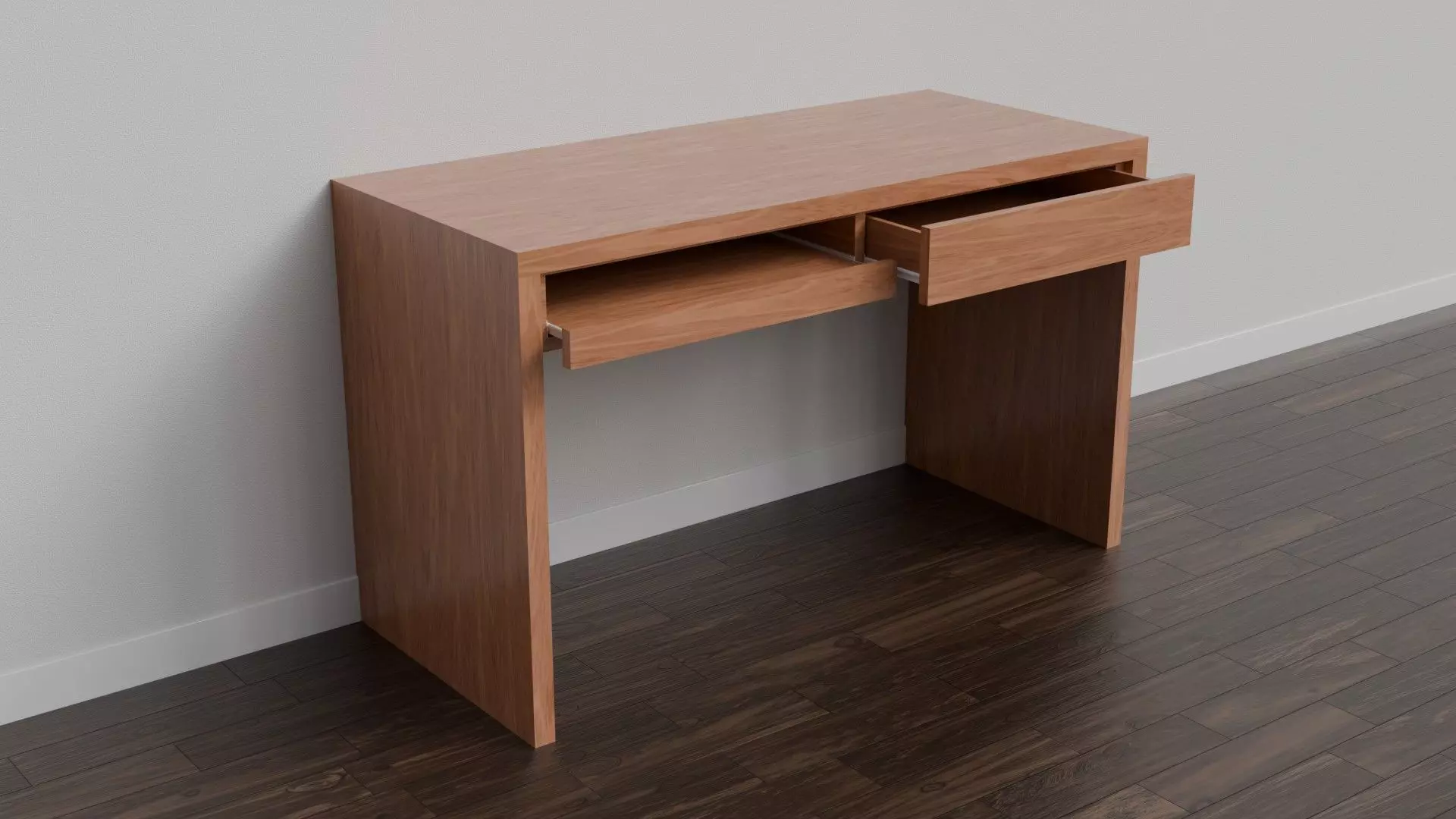 Wood Desk 3D model_0