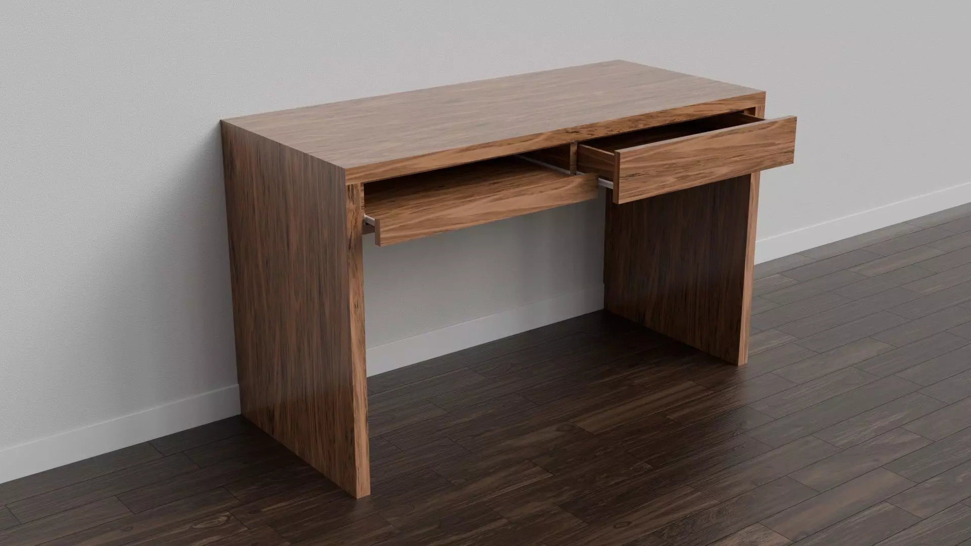 Wood Desk 3D model_1