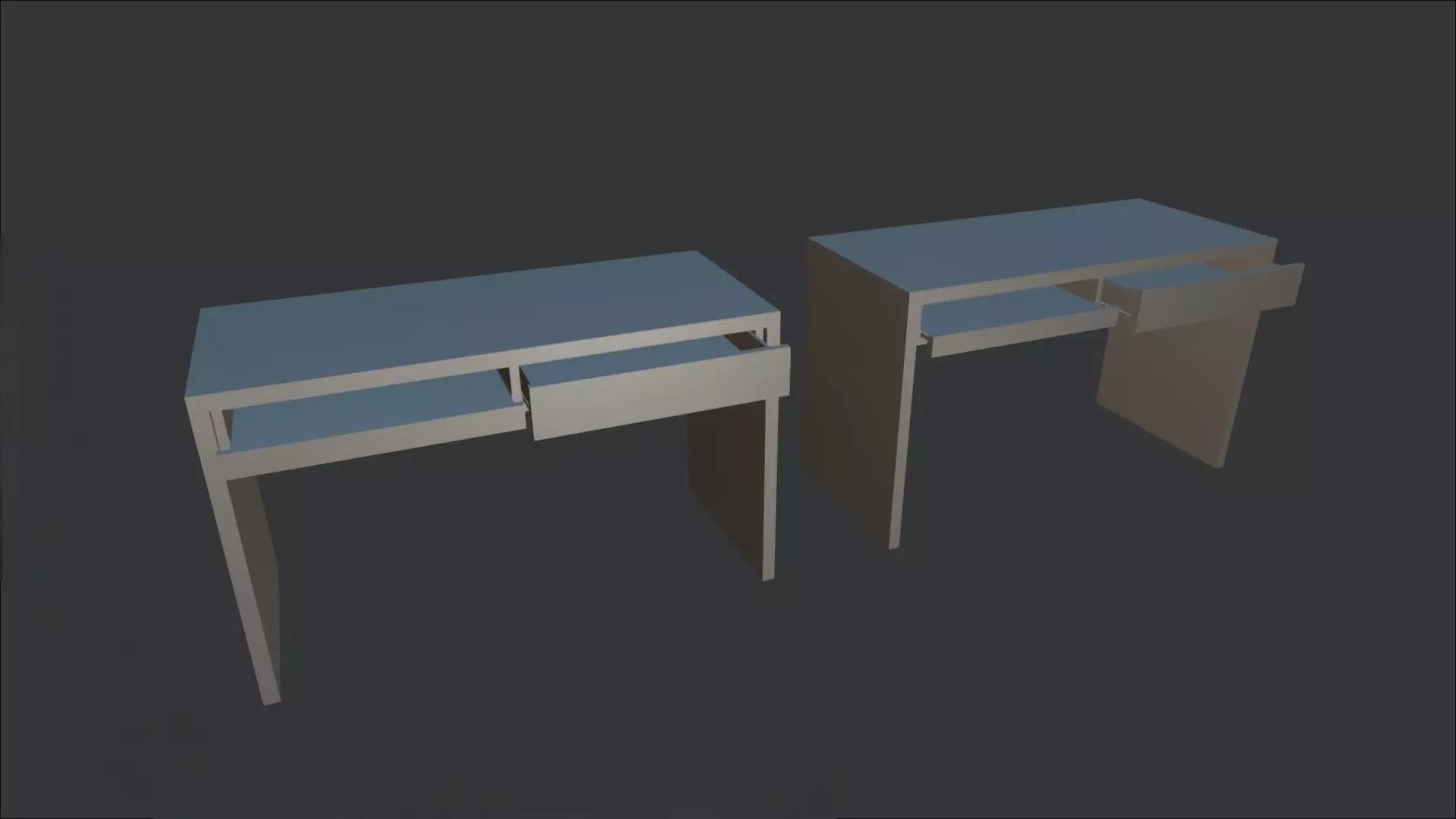 Wood Desk 3D model_3