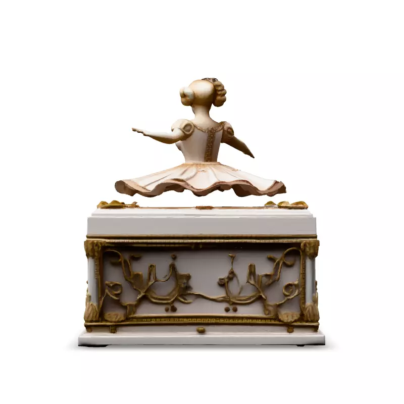 Elegant Ballerina Music Box 3D Model Low-poly 3D model_6