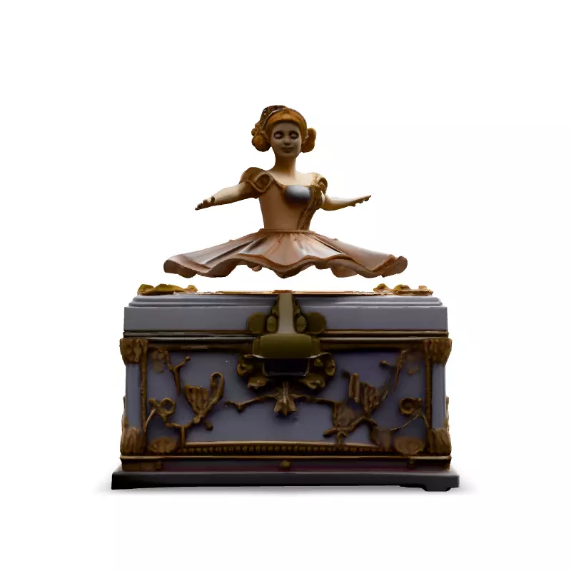 Elegant Ballerina Music Box 3D Model Low-poly 3D model_3