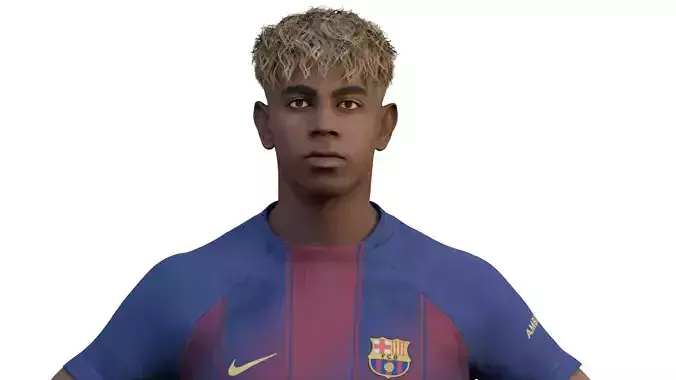 Lamine Yamal Barcelona 2025 Low-poly 3D model