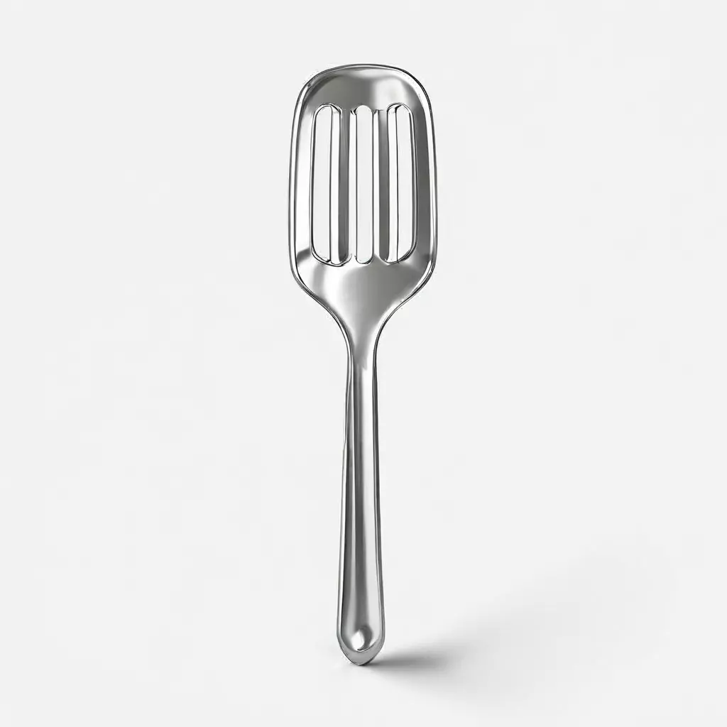 Realistic Metal Slotted Spatula 3D Model Low-poly 3D model_0