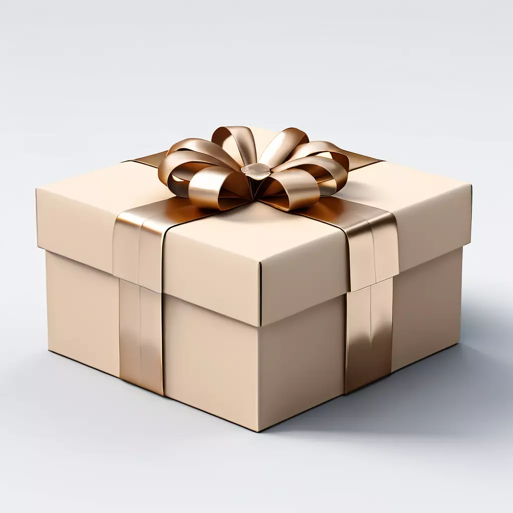 Elegant Gold Gift Box 3D Model Low-poly 3D model_0