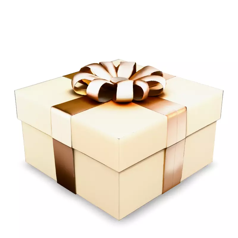 Elegant Gold Gift Box 3D Model Low-poly 3D model_1