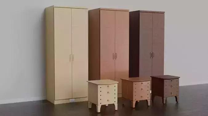 Wardrobe Closet And Nightstand