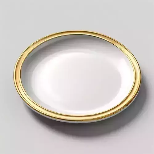 Elegant White Plate with Gold Rim